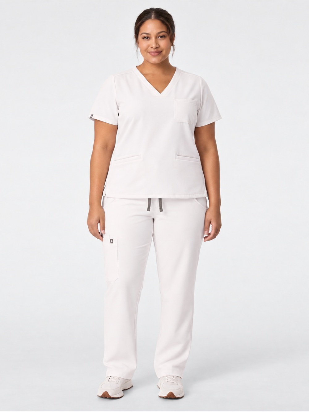 FIGS SET! Off-White Casma 3-Pocket Scrub Top and Kade Straight Leg Scrub Pants